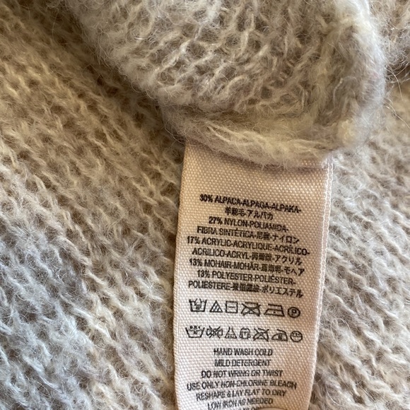 Free People gray alpaca blend v-neck boxy sweater S - Picture 6 of 6